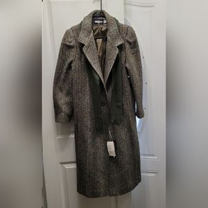 Long Wool Jacket with Scarf
